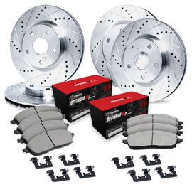 R1 13-20 Subaru WRX Front & Rear Drill/Slot Silver Rotors w/Optimum Pads