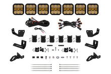 Load image into Gallery viewer, Diode Dynamics Prinsu/Sherpa Roof Racks- SS5 7-Pod CrossLink Mounting Kit - Pro Yellow Combo