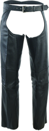 River Road Longhaul Leather Chaps Black - Large