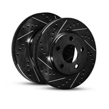 R1 22-25 Subaru WRX Rear Right Drilled & Slotted Black Brake Rotor