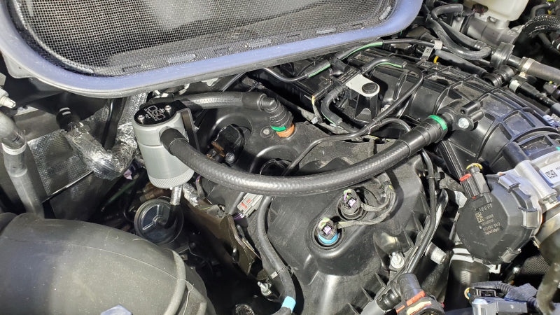 J&amp;L 15-25 Ford Transit 150/250/350 3.5L EcoBoost Passenger Side Oil Separator 3.0 - Clear Anodiz