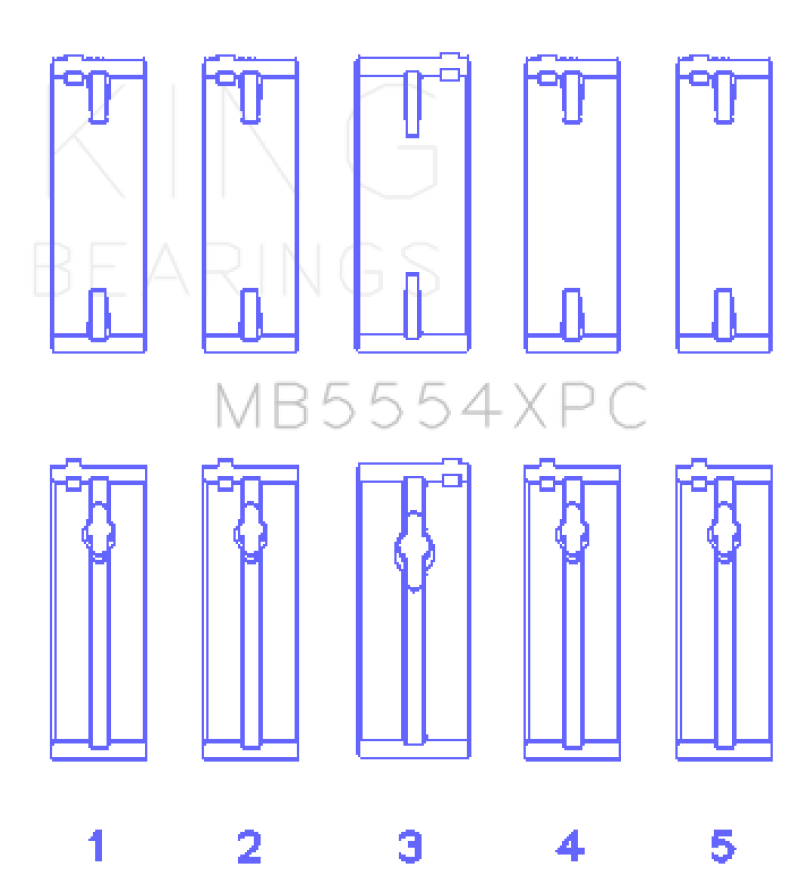 King Toyota 3SGTE 16V 2.0L pMaxKote Performance Main Bearing Set - Size STD