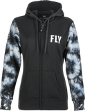 Women'S Fly Tie-Dye Zip Up Hoodie Black/Grey Md