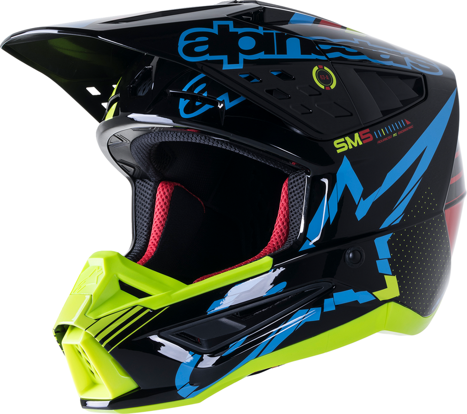 S-M5 Action 2 Helmet Blk/Ylw Fluo/Brt Rd Glossy Xs