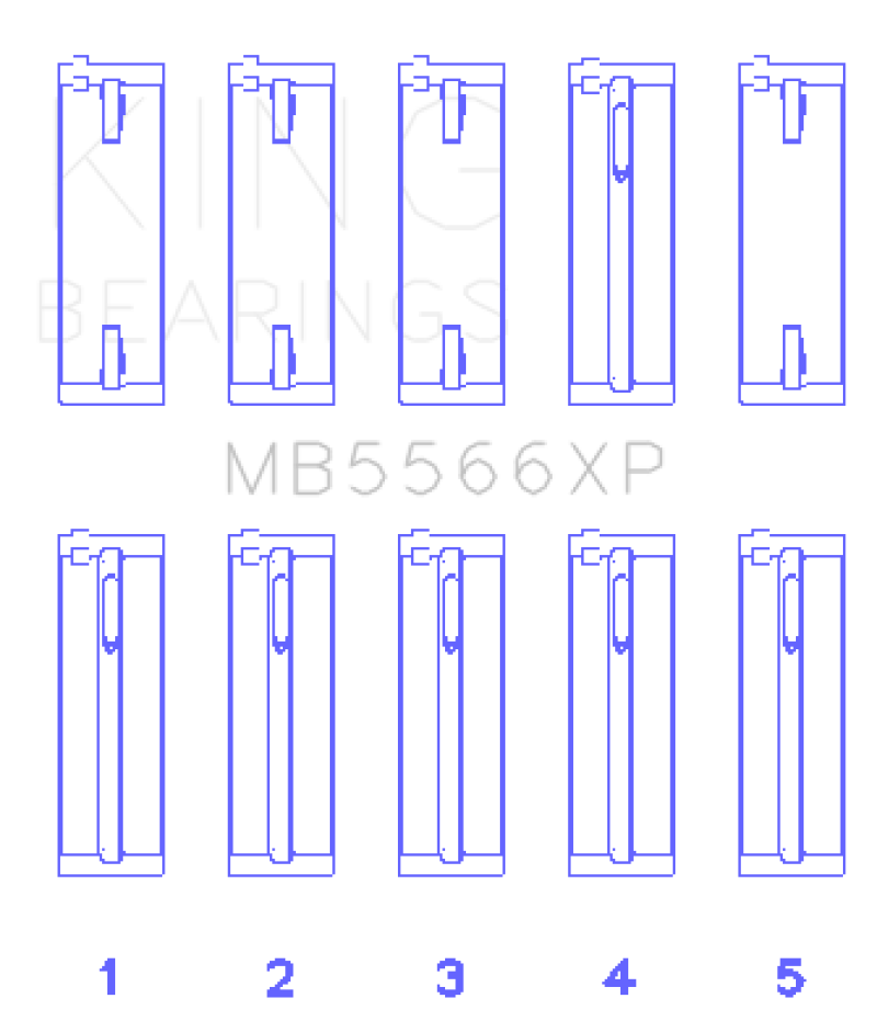 King Audi A4 1.8L AEB Performance Main Bearing Set - Size +.25mm