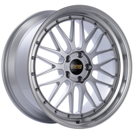 BBS LM 20x9.5 5x112 ET36 Diamond Silver Center Diamond Cut Lip Wheel - 82mm PFS Required