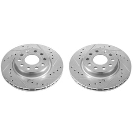 Power Stop 2014 Volkswagen Golf Front Evolution Drilled & Slotted Rotors - Pair