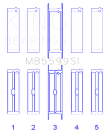 King International 421CI/446CI V8 (STD Size) Crankshaft Main Bearing Set