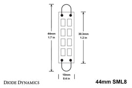 Diode Dynamics 44mm SML8 LED Bulb - Red (Pair)