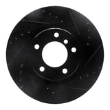R1 95-99 BMW M3 E36 Left Front Drilled & Slotted Black Brake Rotor