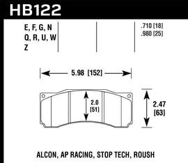 Hawk Stoptech ST-60 Caliper DTC-60 Race Brake Pads