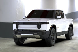 Rally Armor 22-25 Rivian R1T Black UR Mud Flap - Metallic Black Logo