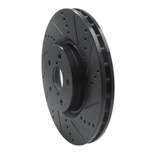 Load image into Gallery viewer, R1 05-17 Subaru WRX STI Front Right Drilled &amp; Slotted Black Brake Rotor