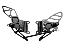 Vortex Racing 07-08 Kawasaki ZX600 Ninja ZX-6R,05-06 ZX600 Ninja ZX-6RR Adjustable Rearsets- Black