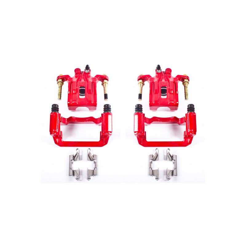 Power Stop 05-12 Nissan Pathfinder Rear Red Calipers w/Brackets - Pair