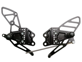 Vortex Racing 04-05 Kawasaki ZX-10R Ninja Adjustable Rearsets- Black
