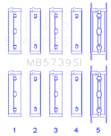 King Subaru EJ20/EJ22/EJ25 Bi-Metal Silicon Aluminum Main Bearing Set - Size +.002mm