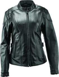 River Road Race Leather Jacket Black Womens - Medium