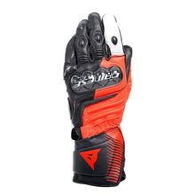 Load image into Gallery viewer, Dainese Carbon 4 Long Leather Gloves Black/Fluorescent-Red/White - XS