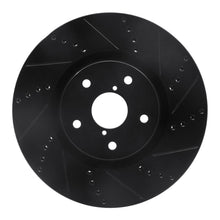 Load image into Gallery viewer, R1 05-17 Subaru WRX STI Front Right Drilled &amp; Slotted Black Brake Rotor