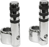 Clamp-On Pegs Chr W/ Wide O Ring For 1 1/2