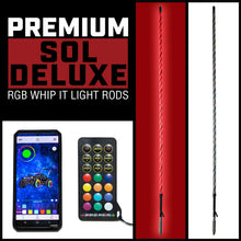 Load image into Gallery viewer, Whip It 3Ft Blk Bt Rgb Chase Light Rod