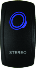 Load image into Gallery viewer, DragonFire Racing Lighted Switch Stereo On/Off Blue