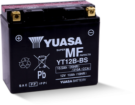 Yuasa YT12B-BS Maintenance Free 12-Volt AGM Battery w/Bottle