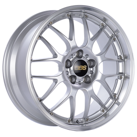 BBS RS-GT 19x9.5 5x120 ET40 CB72.5 Diamond Silver Center Diamond-Cut Rim Wheel - PFS/Clip Req