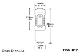 Diode Dynamics 1156 LED Bulb HP11 LED - Cool - White (Pair)