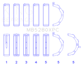 King Ford 4.6L/5.4L V8 SOHC Performance Coated Main Bearing Set - Size STD