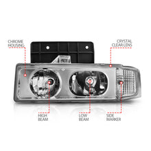 Load image into Gallery viewer, ANZO 1995-2005 Chevrolet Astro Van Crystal Headlights Chrome 1pc