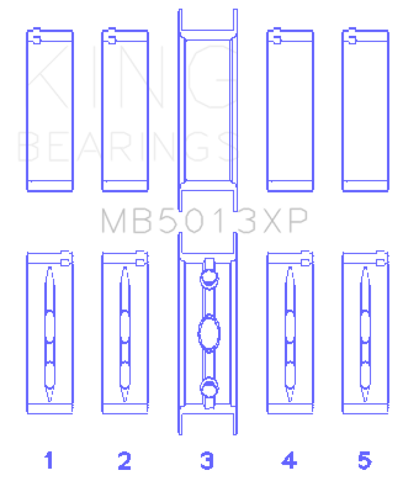 King Chevy LS1/LS6/LS3 Performance Main Bearing Set - Size STD