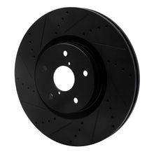 Load image into Gallery viewer, R1 05-17 Subaru WRX STI Front Left Drilled &amp; Slotted Black Brake Rotor