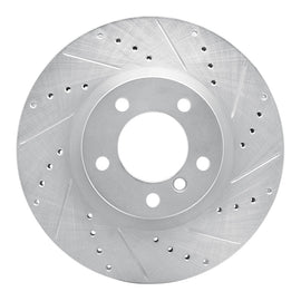 R1 95-99 BMW M3 E36 Left Front Drilled & Slotted Silver Brake Rotor