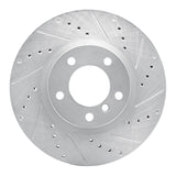 R1 95-99 BMW M3 E36 Left Front Drilled & Slotted Silver Brake Rotor