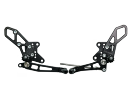 Vortex Racing 08-13 Kawasaki EX250 Ninja,13-17 EX300 Ninja Adjustable Rearsets- Black