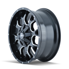 Mayhem 8015 Warrior 17x9 / 8x180 BP / 18mm Offset / 124.1mm Hub Black w/ Milled Spokes Wheel