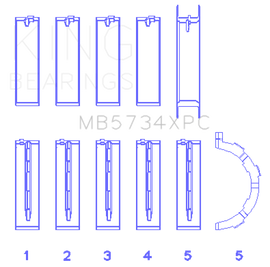 King Ford 302 CID Coyote (Size STD) Performance Coated Main Bearing Set - Size STD