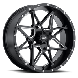 ITP Tornado 15X7 / 4x156 BP / 4+3 Offset Matte Black w/ Milled Accents Wheel