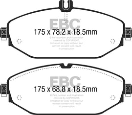 EBC 15+ Mercedes-Benz C300 (W205) 2.0 Turbo Greenstuff Front Brake Pads