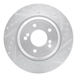 R1 00-06 BMW M5 Rear Right Drilled & Slotted Silver Brake Rotor