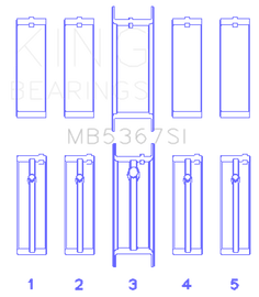 King GMC 2.4L (146cu) I4 Ecotec Main Bearing Set - (Size 0.25 Oversized)