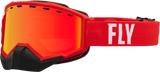 Focus Snow Goggle Red/White W/ Red Mirror/Amber Lens