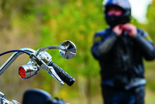 Load image into Gallery viewer, Kuryakyn LED Front Turn Signal Conversion Bullet Style Chrome Bezel Amber Lens