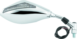 BikeMaster Universal Mirror with Integrated Turn Signals 10mm - Pair - Chrome