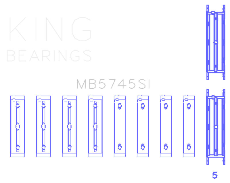 King Subaru FA/FB Main Bearing Set - Size STD