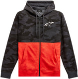 Camo Block Hoodie Char Htr/Wrm Rd Sm
