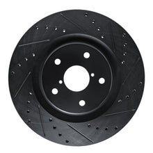 Load image into Gallery viewer, R1 20-25 Subaru Crosstrek Front Right Drilled &amp; Slotted Black Brake Rotor