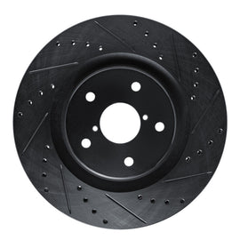 R1 20-25 Subaru Crosstrek Front Right Drilled & Slotted Black Brake Rotor